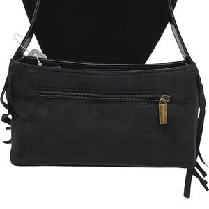 Black Faux Suede Shoulder Bag Handbag Y2K style Retro Style Purse nwt